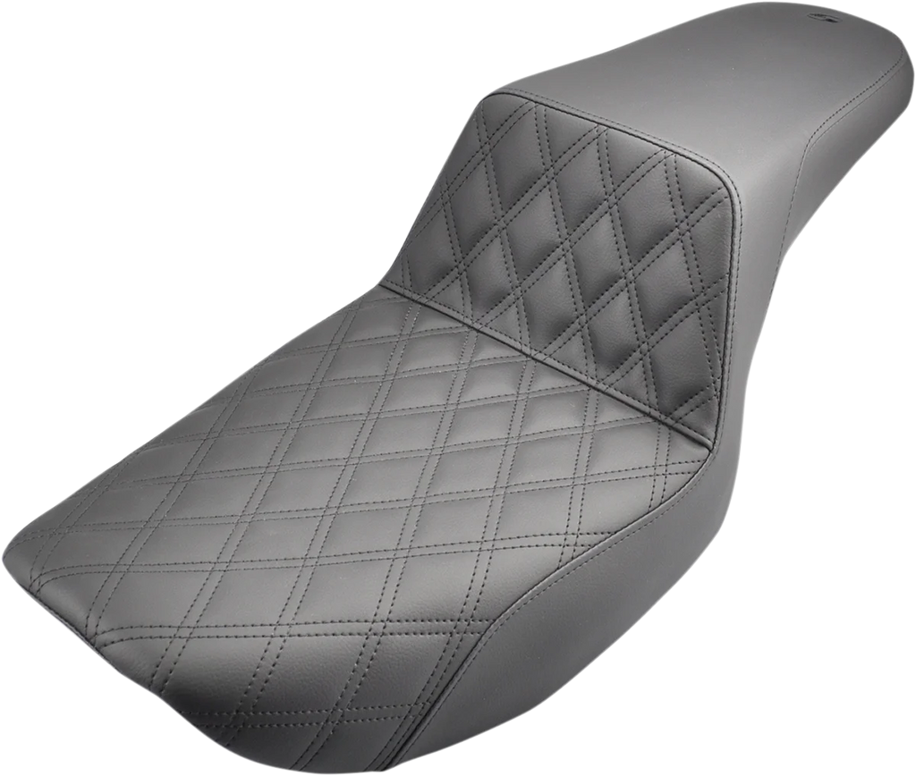 Saddlemen Step-Up Seat - Front Lattice Stitch - Black - FXR 882-09-172 - Main Product View