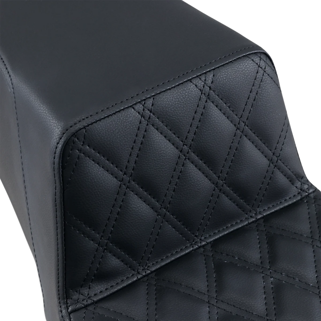 Saddlemen Step-Up Seat - Front Lattice Stitch - Black 897-06-172 - Side View