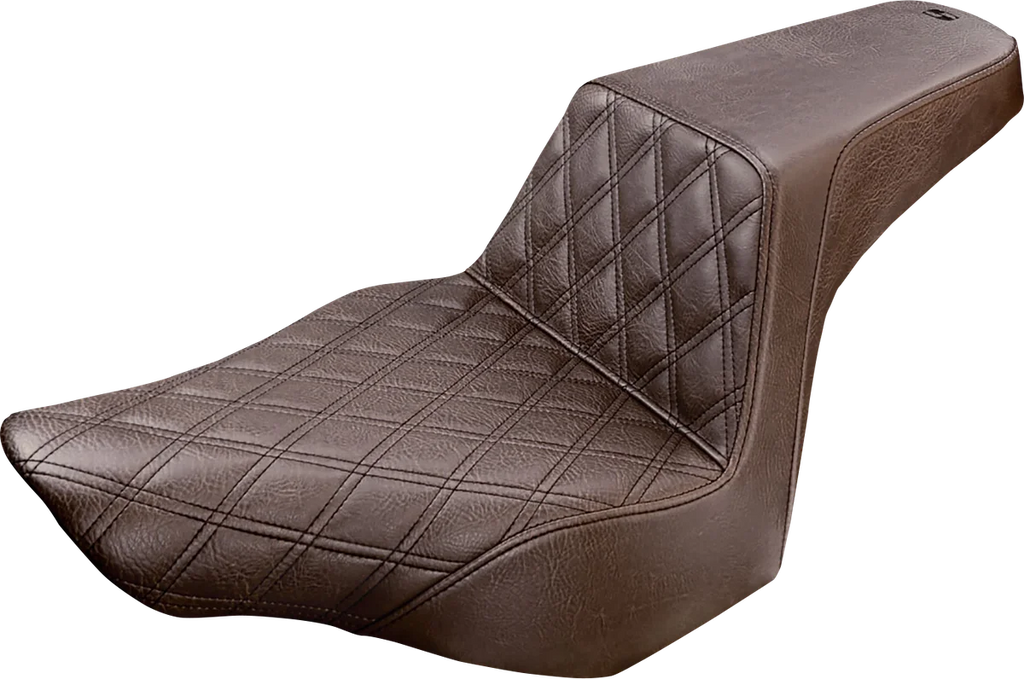 Saddlemen Step-Up Seat - Front Lattice Stitch - Brown - FXSB 813-27-172BR - Main Product View