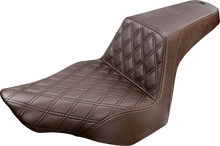 Load image into Gallery viewer, Saddlemen Step-Up Seat - Front Lattice Stitch - Brown - FXSB 813-27-172BR - Main Product View