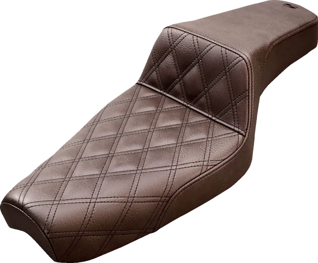 Saddlemen Step-Up Seat - Front Lattice Stitch - Brown - XL 879-03-172BR - Main Product View