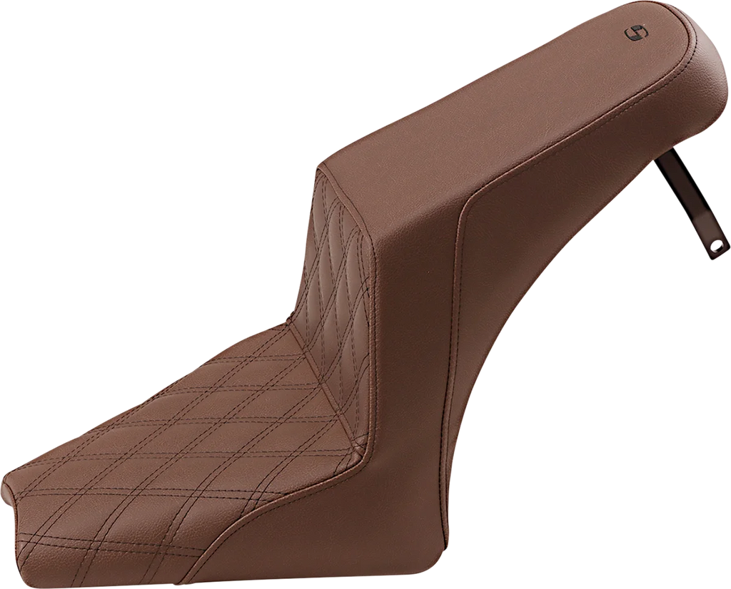 Saddlemen Step-Up Seat - Front Lattice Stitch/Rear Smooth - Brown - Scout Bobber I18-33-172BR - Main Product View
