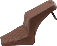 Load image into Gallery viewer, Saddlemen Step-Up Seat - Front Lattice Stitch/Rear Smooth - Brown - Scout Bobber I18-33-172BR - Main Product View