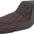Load image into Gallery viewer, Saddlemen Step-Up Seat - Front Lattice Stitch/With Red Stitching - Black - XL 807-11-172RD - Main Product View