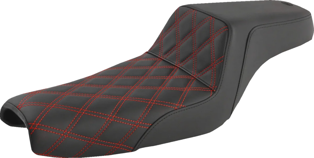 Saddlemen Step-Up Seat - Front Lattice Stitch/With Red Stitching - Black - XL 807-11-172RD - Main Product View