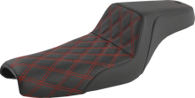 Load image into Gallery viewer, Saddlemen Step-Up Seat - Front Lattice Stitch/With Red Stitching - Black - XL 807-11-172RD - Main Product View