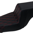 Load image into Gallery viewer, Saddlemen Step-Up Seat - Front Lattice Stitch/With Red Stitching - Black - XL 807-11-172RD - Side View