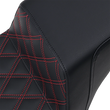 Load image into Gallery viewer, Saddlemen Step-Up Seat - Front Lattice Stitch/With Red Stitching - Black 818-30-172RD - Side View