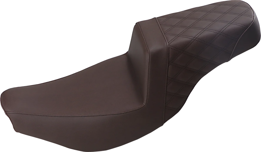 Saddlemen Step-Up Seat - Front Smooth/Rear Lattice Stitch - Brown - Indian I14-07-173BR - Main Product View