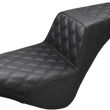 Load image into Gallery viewer, Saddlemen Step-Up Seat - Front Tuck-n-Roll - Black 818-29-191 - Side View