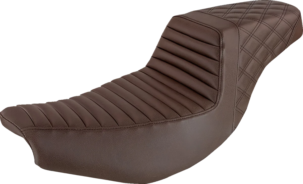 Saddlemen Step-Up Seat - Front Tuck-n'-Roll/Rear Lattice Stitch - Brown - Indian I14-07-176BR - Main Product View