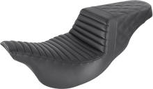 Load image into Gallery viewer, Saddlemen Step-Up Seat - Front Tuck-n-Roll/Rear Lattice Stitch - Black - FL '08-23 808-07B-176 - Main Product View