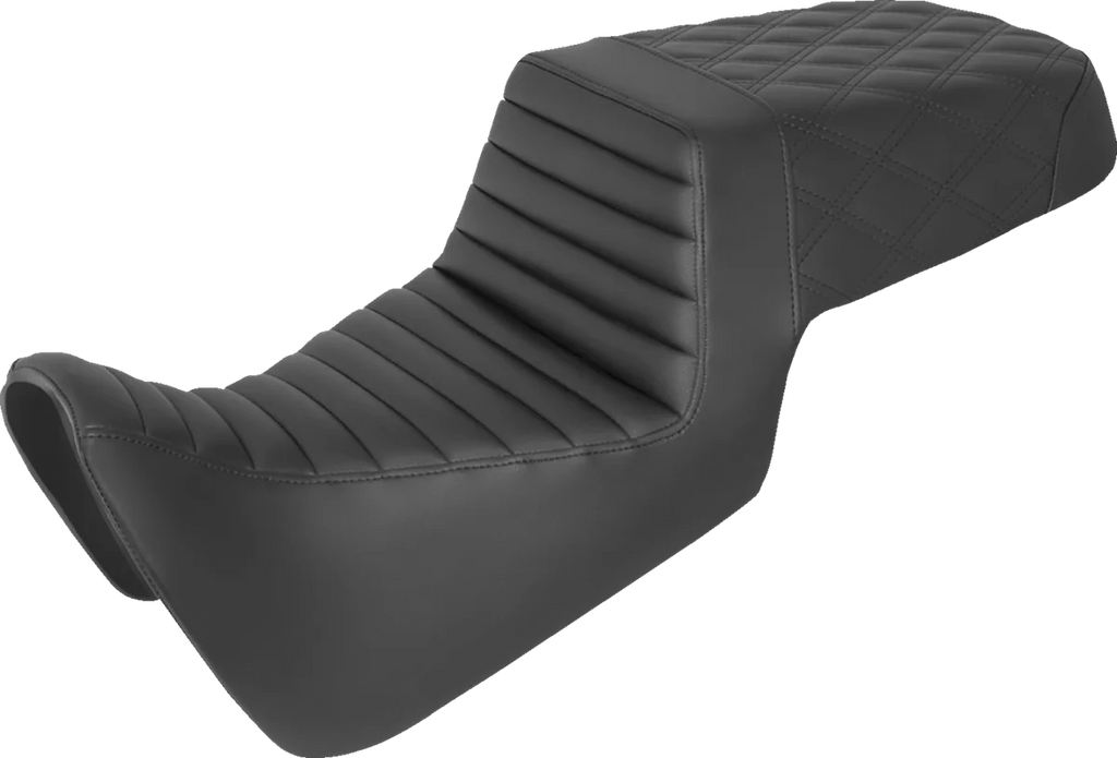 Saddlemen Step-Up Seat - Front Tuck-n-Roll/Rear Lattice Stitch - Black - Pan America '21-'23 821-34-176 - Main Product View