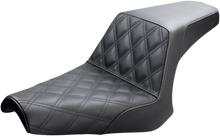 Load image into Gallery viewer, Saddlemen Step-Up Seat - Front Tuck-n-Roll/Rear Lattice Stitch - Black - Pan America '21-'23 821-34-176 - Side View