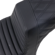 Load image into Gallery viewer, Saddlemen Step-Up Seat - Front Tuck-n-Roll/Rear Lattice Stitch - Black - Scout '18-'19 I18-33-176 - Side View