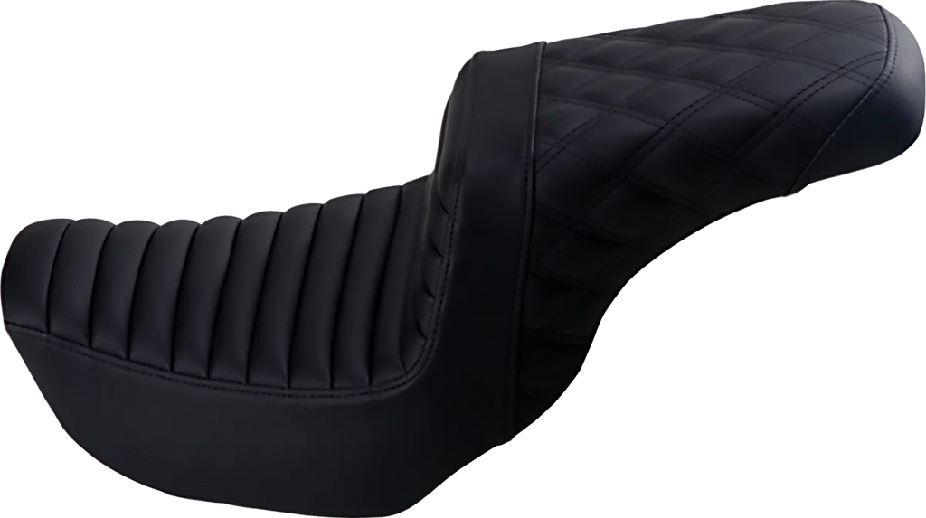 Saddlemen Step-Up Seat - Front Tuck-n-Roll/Rear Lattice Stitch - Black 806-04-176 - Main Product View