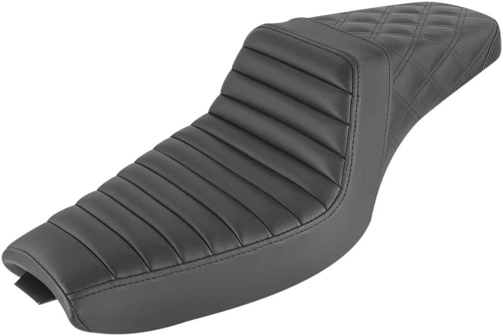 Saddlemen Step-Up Seat - Front Tuck-n-Roll/Rear Lattice Stitch - Black 807-03-176 - Main Product View
