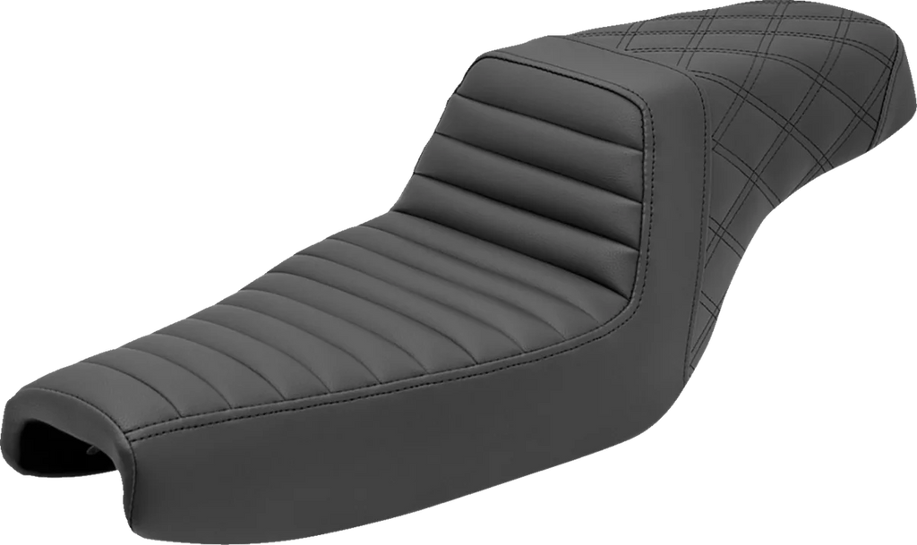 Saddlemen Step-Up Seat - Front Tuck-n-Roll/Rear Lattice Stitch - Black 807-11-176 - Main Product View