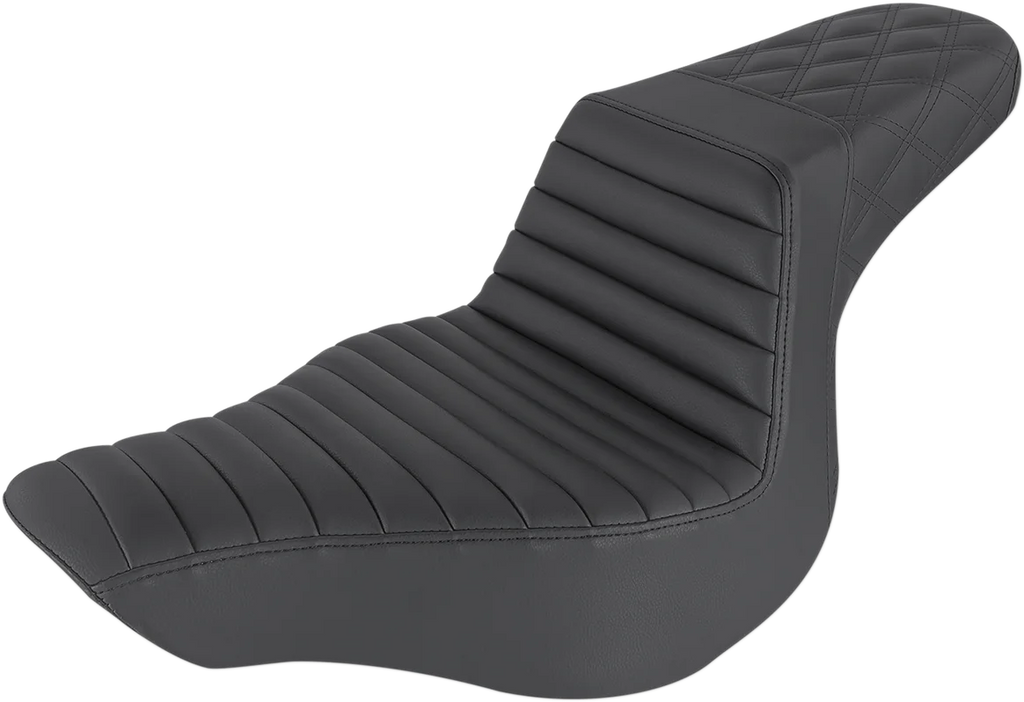 Saddlemen Step-Up Seat - Front Tuck-n-Roll/Rear Lattice Stitch - Black 813-27-176 - Main Product View