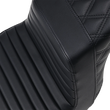 Load image into Gallery viewer, Saddlemen Step-Up Seat - Front Tuck-n-Roll/Rear Lattice Stitch - Black 813-27-176 - Side View
