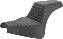 Load image into Gallery viewer, Saddlemen Step-Up Seat - Front Tuck-n-Roll/Rear Lattice Stitch - Black 818-28-176 - Main Product View