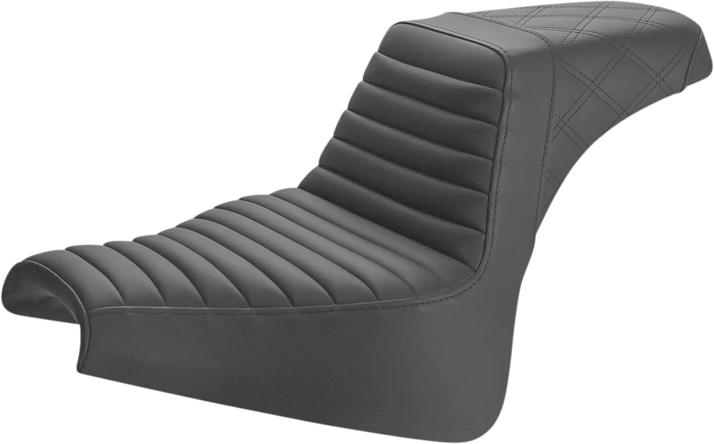 Saddlemen Step-Up Seat - Front Tuck-n-Roll/Rear Lattice Stitch - Black 818-29-176 - Main Product View