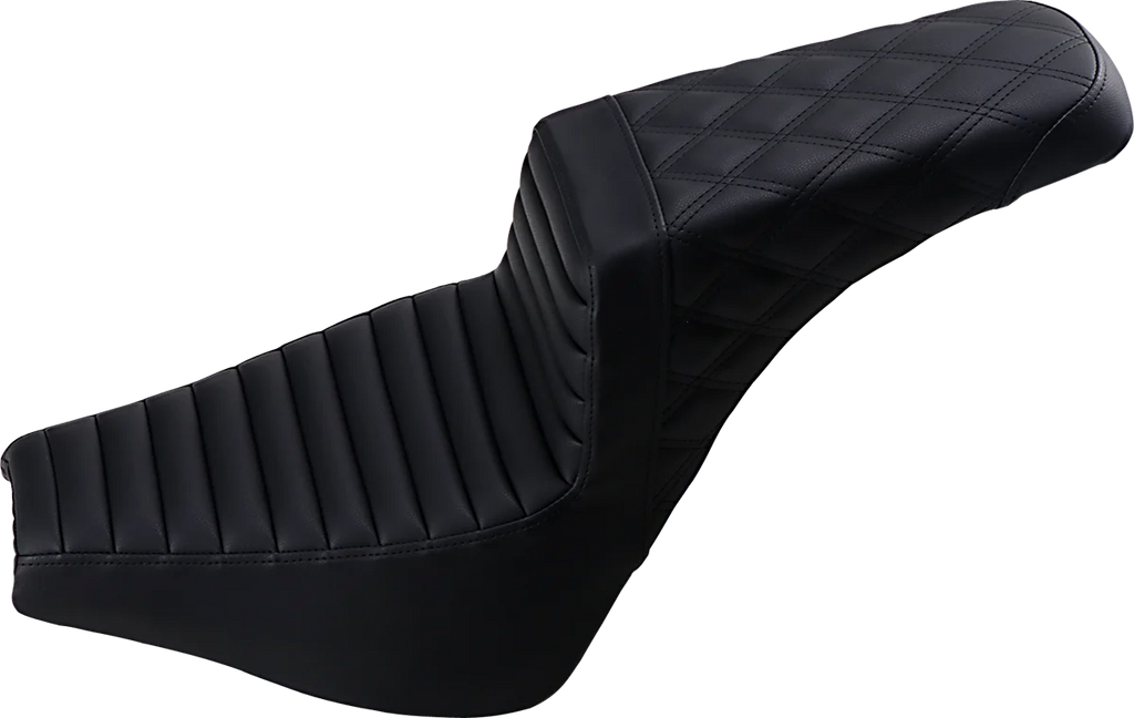 Saddlemen Step-Up Seat - Front Tuck-n-Roll/Rear Lattice Stitch - Black 818-30-176 - Main Product View
