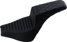 Load image into Gallery viewer, Saddlemen Step-Up Seat - Front Tuck-n-Roll/Rear Lattice Stitch - Black 818-30-176 - Main Product View