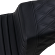 Load image into Gallery viewer, Saddlemen Step-Up Seat - Front Tuck-n-Roll/Rear Lattice Stitch - Black 818-30-176 - Side View