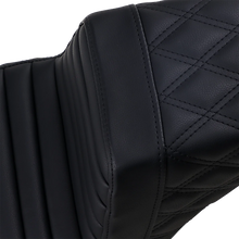 Load image into Gallery viewer, Saddlemen Step-Up Seat - Front Tuck-n-Roll/Rear Lattice Stitch - Black 818-30-176 - Side View