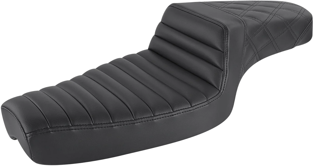 Saddlemen Step-Up Seat - Front Tuck-n-Roll/Rear Lattice Stitch - Black 879-03-176 - Main Product View