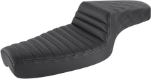 Load image into Gallery viewer, Saddlemen Step-Up Seat - Front Tuck-n-Roll/Rear Lattice Stitch - Black 879-03-176 - Main Product View