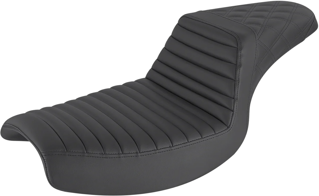 Saddlemen Step-Up Seat - Front Tuck-n-Roll/Rear Lattice Stitch - Black 882-09-176 - Main Product View