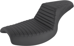 Saddlemen Step-Up Seat - Front Tuck-n-Roll/Rear Lattice Stitch - Black 882-09-176 - Main Product View
