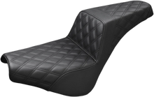 Load image into Gallery viewer, Saddlemen Step-Up Seat - Front Tuck-n-Roll/Rear Lattice Stitch - Black 882-09-176 - Side View