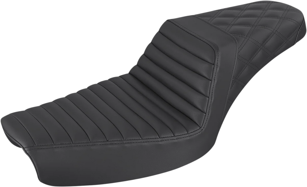 Saddlemen Step-Up Seat - Front Tuck-n-Roll/Rear Lattice Stitch - Black 896-04-176 - Main Product View