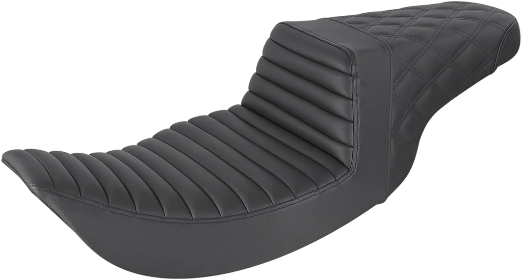Saddlemen Step-Up Seat - Front Tuck-n-Roll/Rear Lattice Stitch - Black 897-06-176 - Main Product View