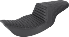 Load image into Gallery viewer, Saddlemen Step-Up Seat - Front Tuck-n-Roll/Rear Lattice Stitch - Black 897-06-176 - Main Product View