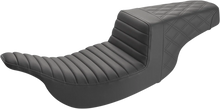 Load image into Gallery viewer, Saddlemen Step-Up Seat - Front Tuck-n-Roll/Rear Lattice Stitch - Black 897-07-176 - Main Product View