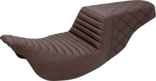 Load image into Gallery viewer, Saddlemen Step-Up Seat - Front Tuck-n-Roll/Rear Lattice Stitch - Brown - FL '08-'23 808-07B-176BR - Main Product View