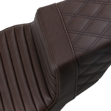 Load image into Gallery viewer, Saddlemen Step-Up Seat - Front Tuck-n-Roll/Rear Lattice Stitch - Brown - FL '08-'23 808-07B-176BR - Back View