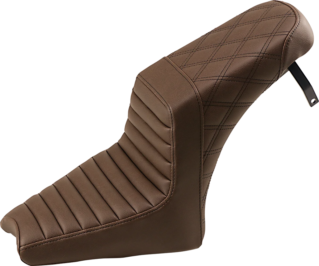 Saddlemen Step-Up Seat - Front Tuck-n-Roll/Rear Lattice Stitch - Brown - Scout '18-'19 I18-33-176BR - Main Product View