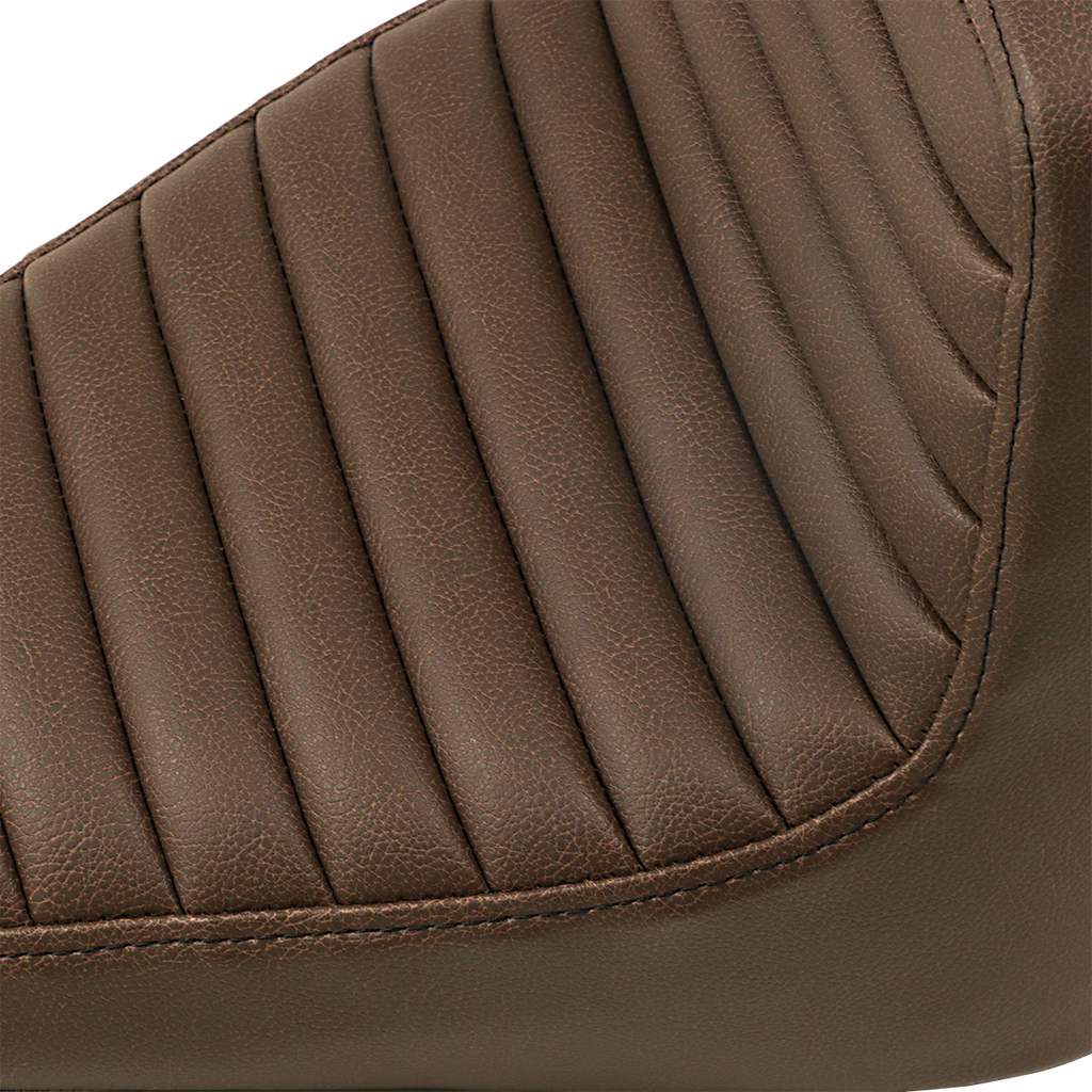 Saddlemen Step-Up Seat - Front Tuck-n-Roll/Rear Lattice Stitch - Brown - Scout '18-'19 I18-33-176BR - Side View