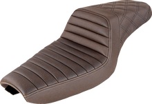 Load image into Gallery viewer, Saddlemen Step-Up Seat - Front Tuck-n-Roll/Rear Lattice Stitch - Brown 807-03-176BR - Main Product View