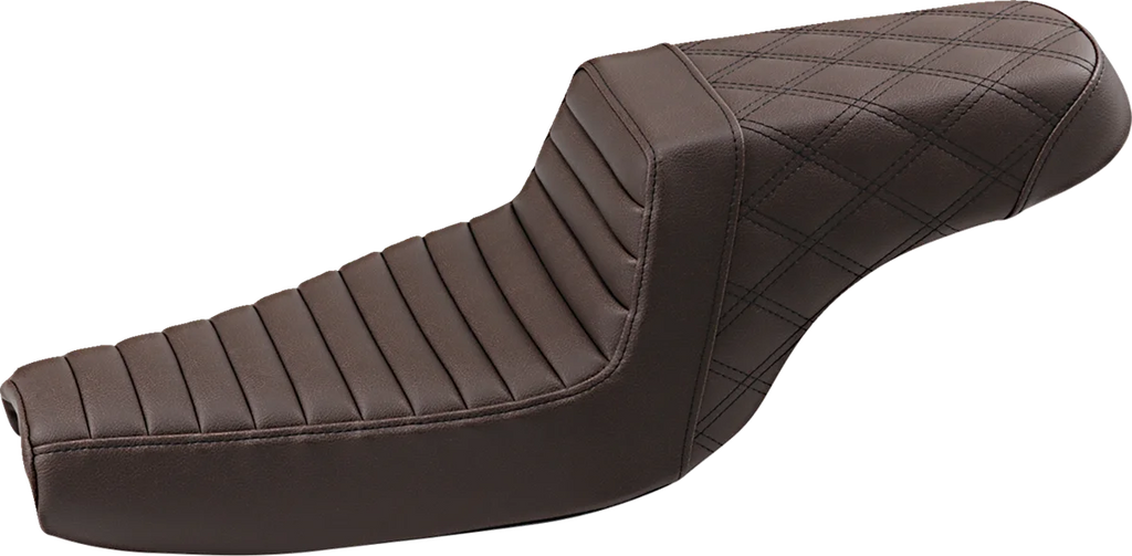 Saddlemen Step-Up Seat - Front Tuck-n-Roll/Rear Lattice Stitch - Brown 807-11-176BR - Main Product View