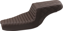 Load image into Gallery viewer, Saddlemen Step-Up Seat - Front Tuck-n-Roll/Rear Lattice Stitch - Brown 807-11-176BR - Main Product View
