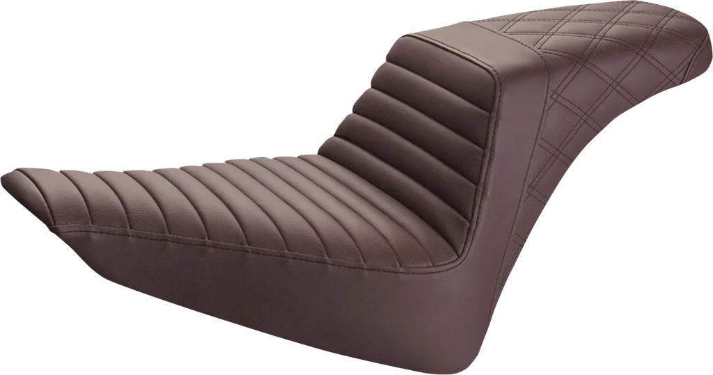 Saddlemen Step-Up Seat - Front Tuck-n-Roll/Rear Lattice Stitch - Brown 812-26-176BR - Main Product View