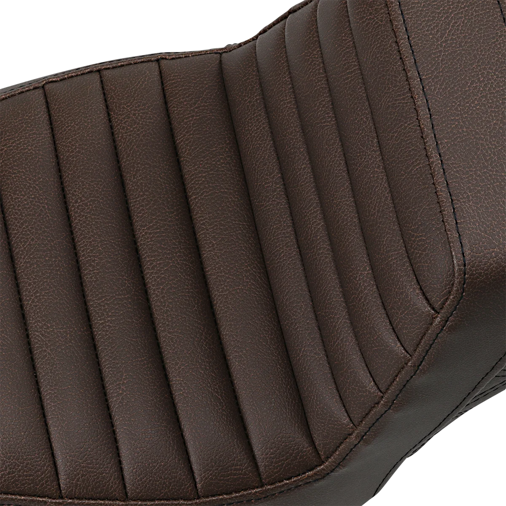 Saddlemen Step-Up Seat - Front Tuck-n-Roll/Rear Lattice Stitch - Brown 818-30-176BR - Side View