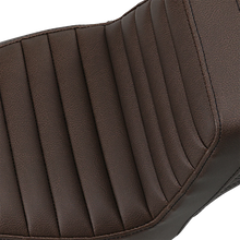 Load image into Gallery viewer, Saddlemen Step-Up Seat - Front Tuck-n-Roll/Rear Lattice Stitch - Brown 818-30-176BR - Side View