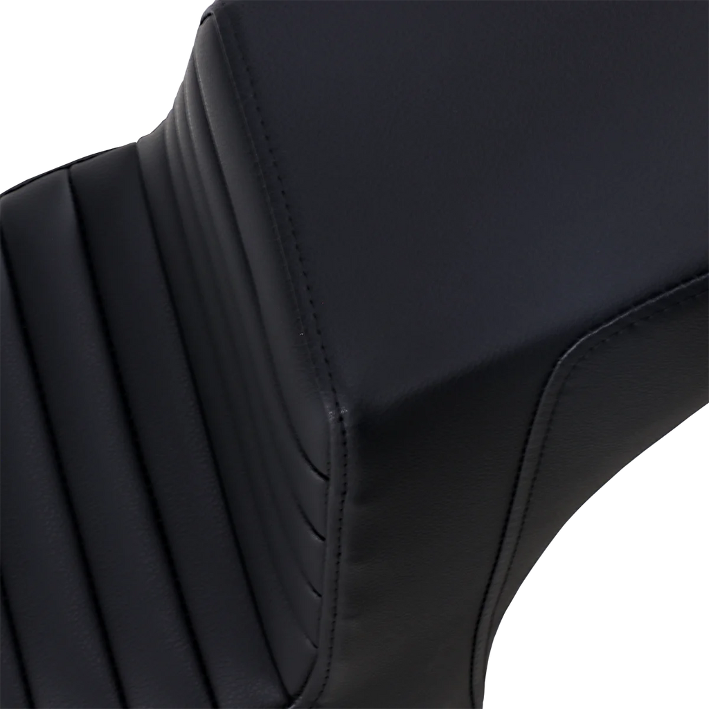 Saddlemen Step-Up Seat - Front Tuck-n'-Roll/Rear Smooth - Black - Scout Bobber I18-33-171 - Side View